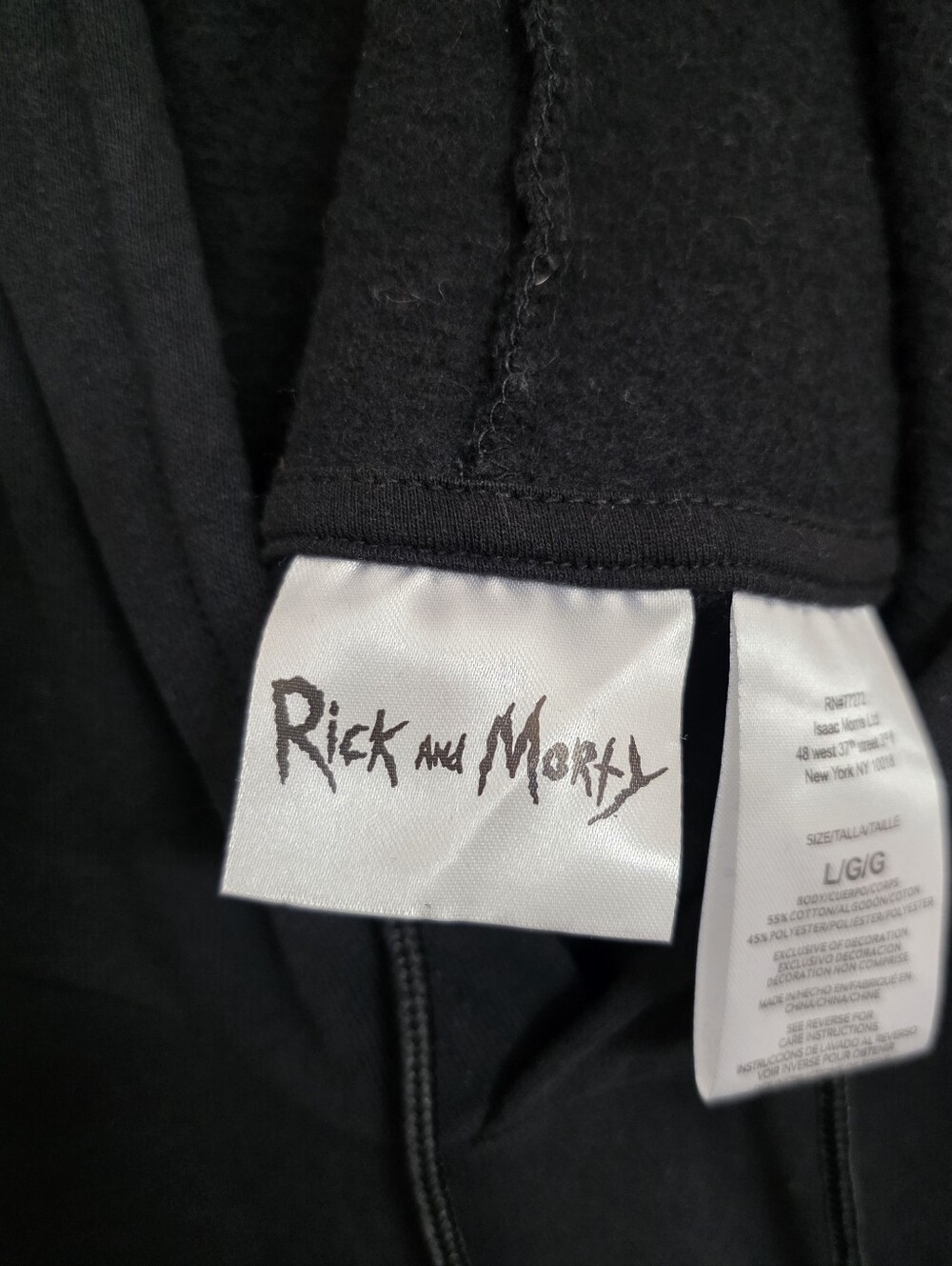 Rick And Morty Unisex Portal Space Scene Black Hoodie Size L - Picture 11 of 13